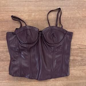 NWOT Current Mood Women's Faux Leather Corset Size Small S
 b49